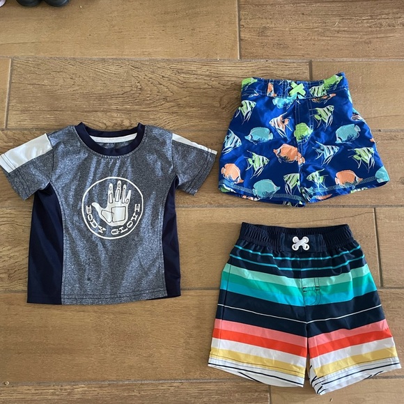Baby Boy Swim Set with trunks and shirt: body glove 18 months - Picture 1 of 6